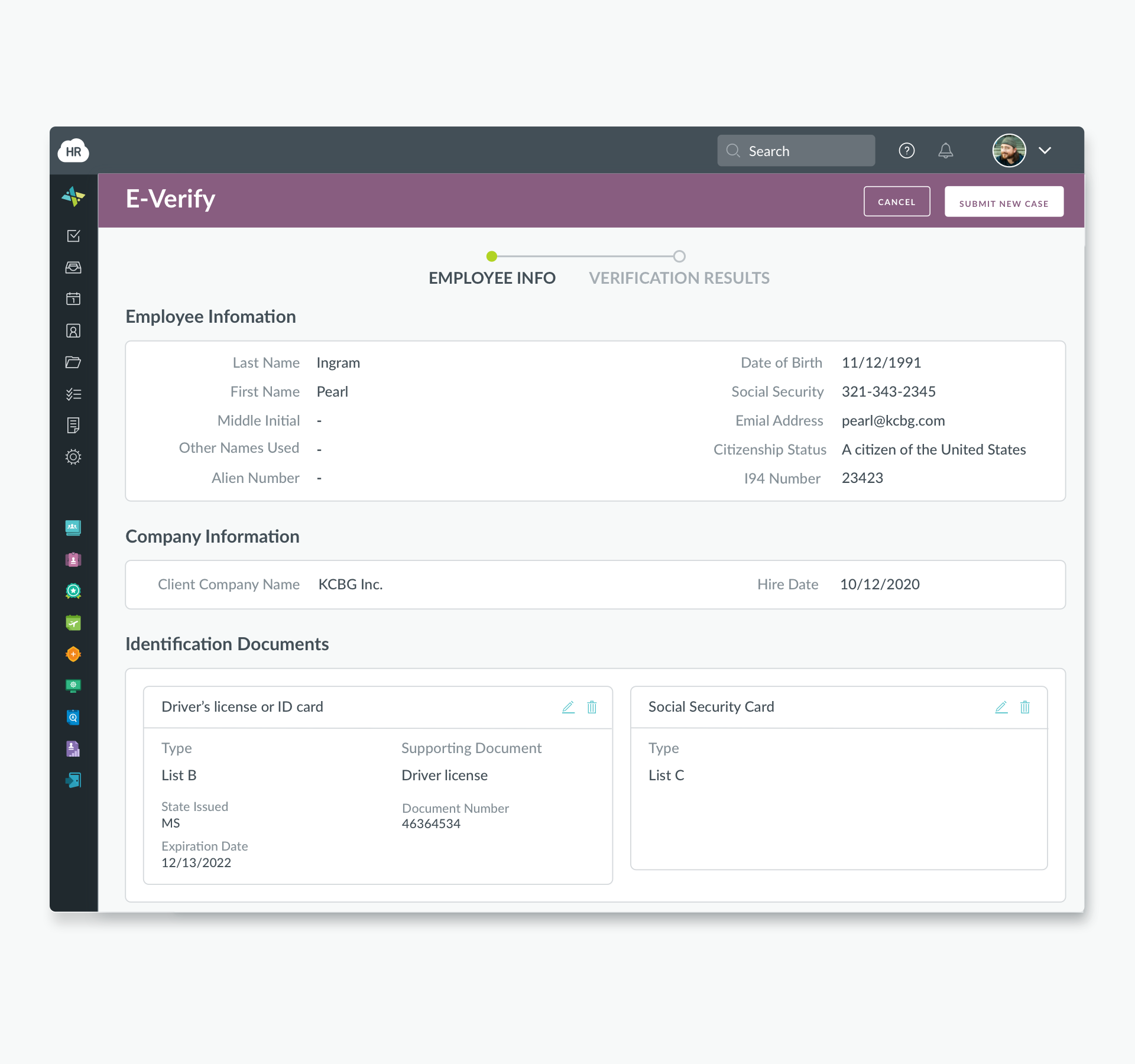 HR Cloud screenshot